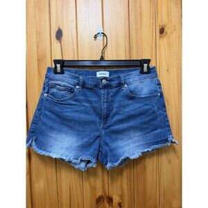 Pistola Blue Jean Denim Shorts Women Sz 31 Raw Fringe Hem